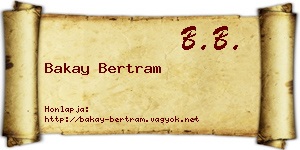 Bakay Bertram névjegykártya